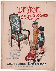 De Stoel met de bloemen van blauw